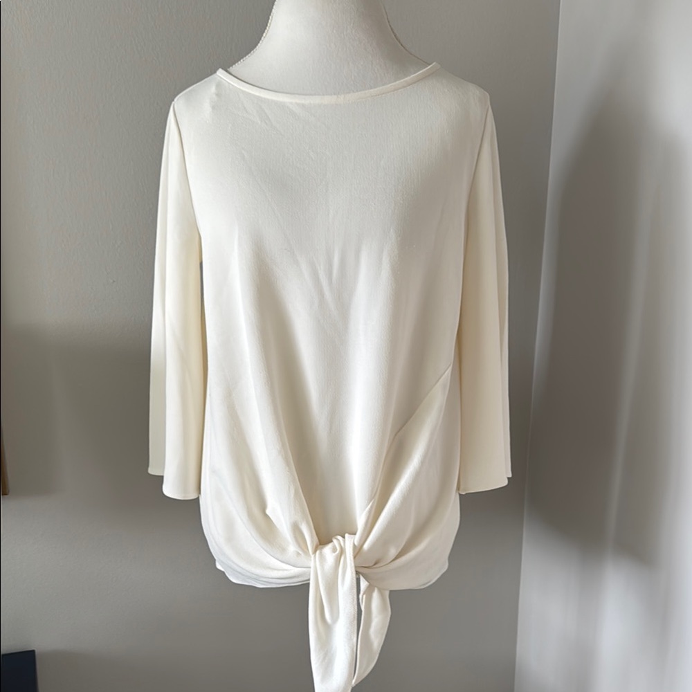 Banana Republic Cream Tie-Front Blouse